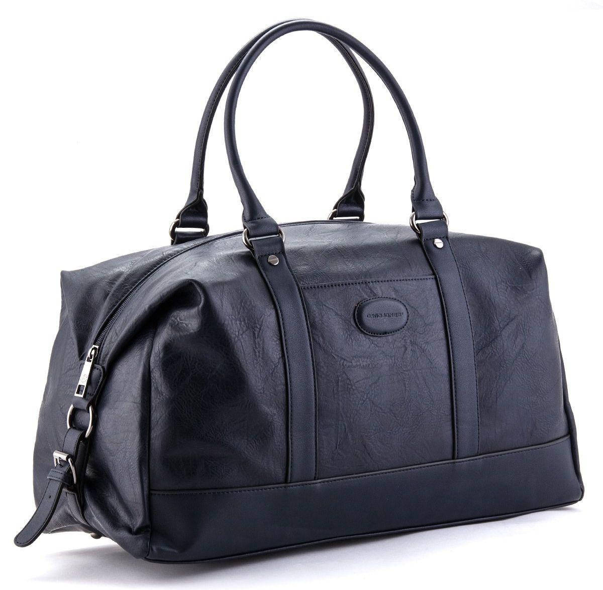 

Дорожная сумка из экокожи David Jones 3258 черная для ручной клади, Черный