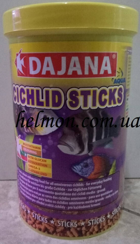 

Dajana Cichlid Sticks 250 мл - корм для крупных и средних цихлидов в гранулах