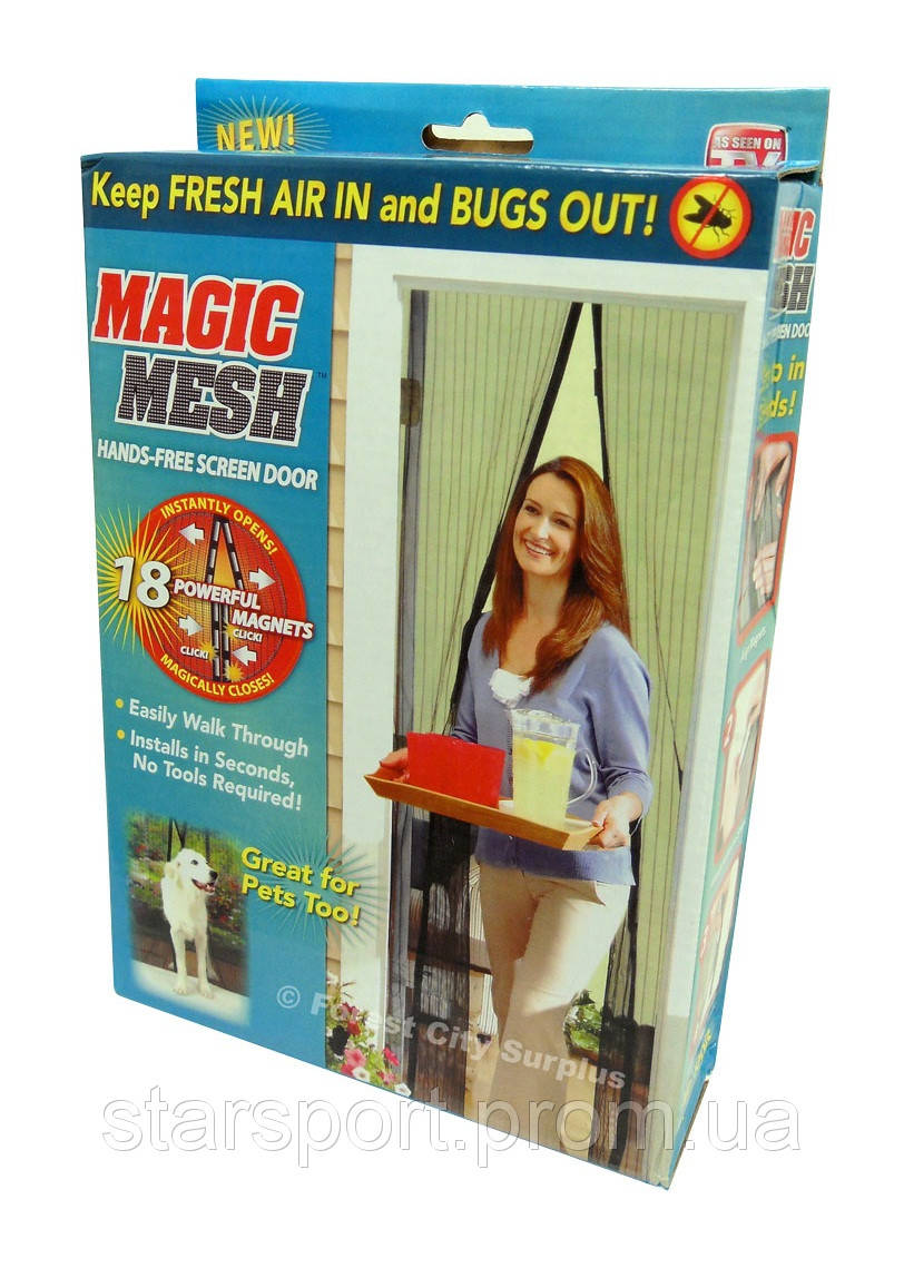 

Москитная сетка Magic Mesh черная 210х90, Черный