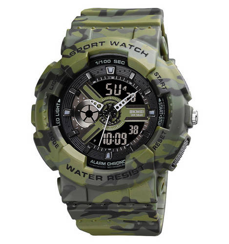 

Часы мужские наручные зелёные водостойкие Skmei 1689 Militari-Green