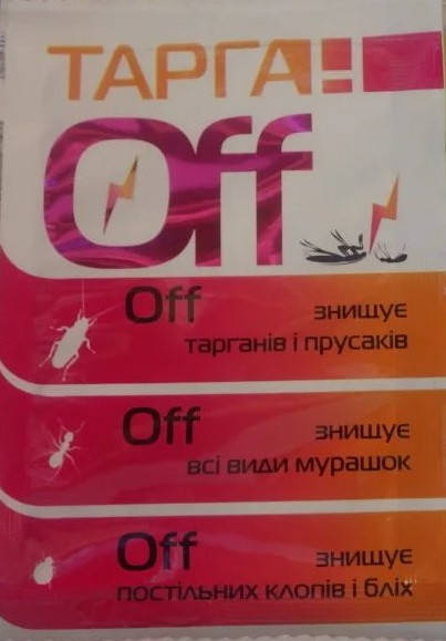 

Инсектицид от тараканов, муравьев,клопов Тарган OFF 2г
