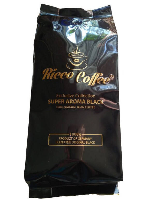 

Ricco Coffee Super Aroma Black 1 кг зерно Рико кофе чёрный