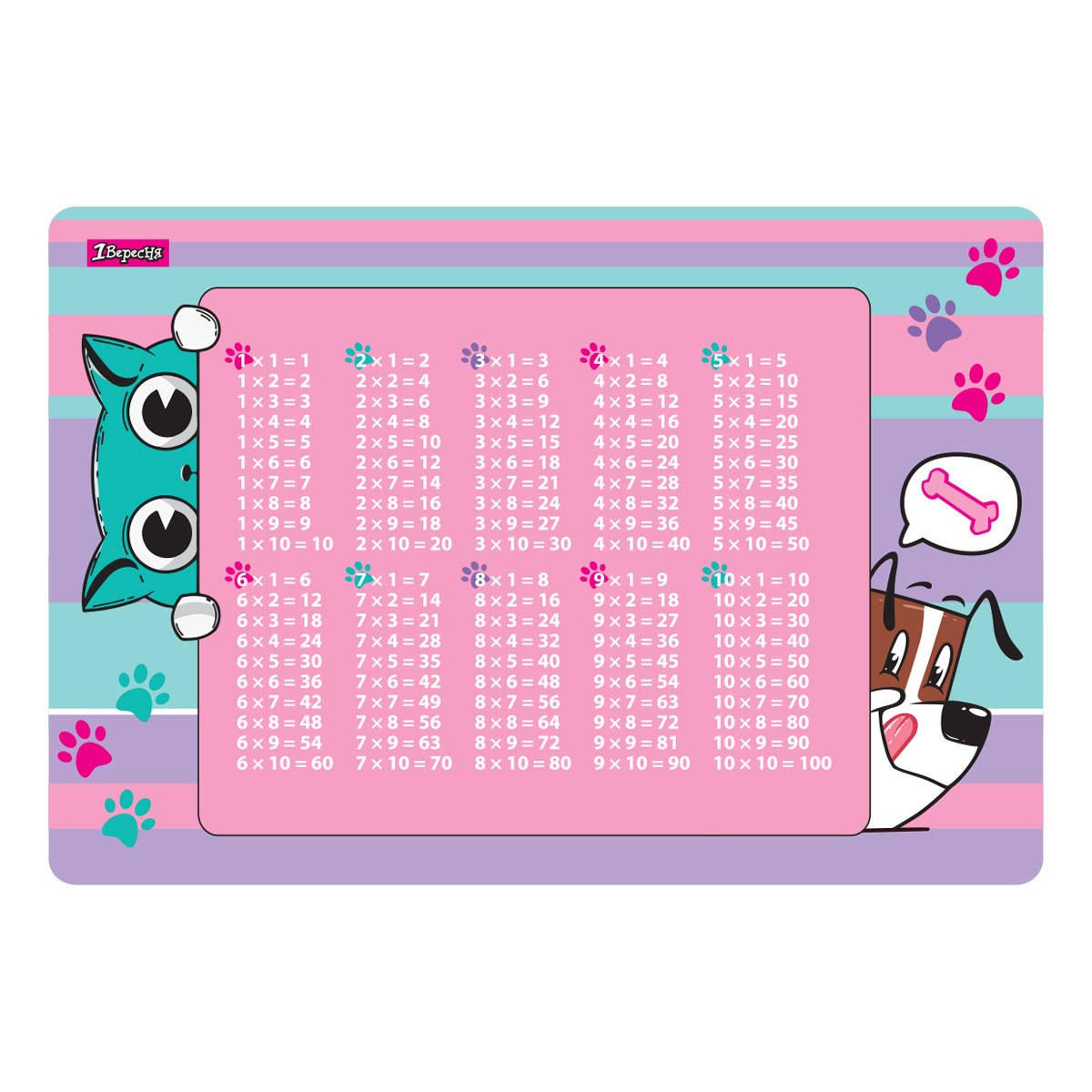 

Подложка для стола 1Вересня детская "Best Friend" табл.умнож.