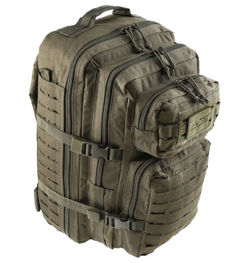 

Рюкзак тактический военный штурмовой Mil-Tec Laser cut Assault 36л olive, Оливковый