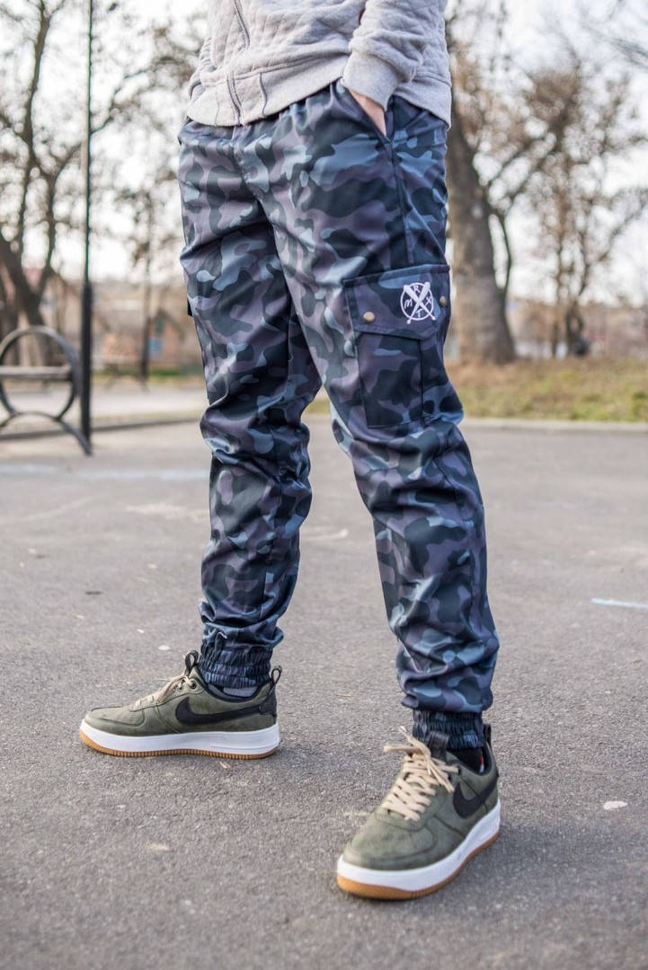 

Штаны с карманами карго беркут, штаны Cargo "REXTIM" Criminal dark blue camo