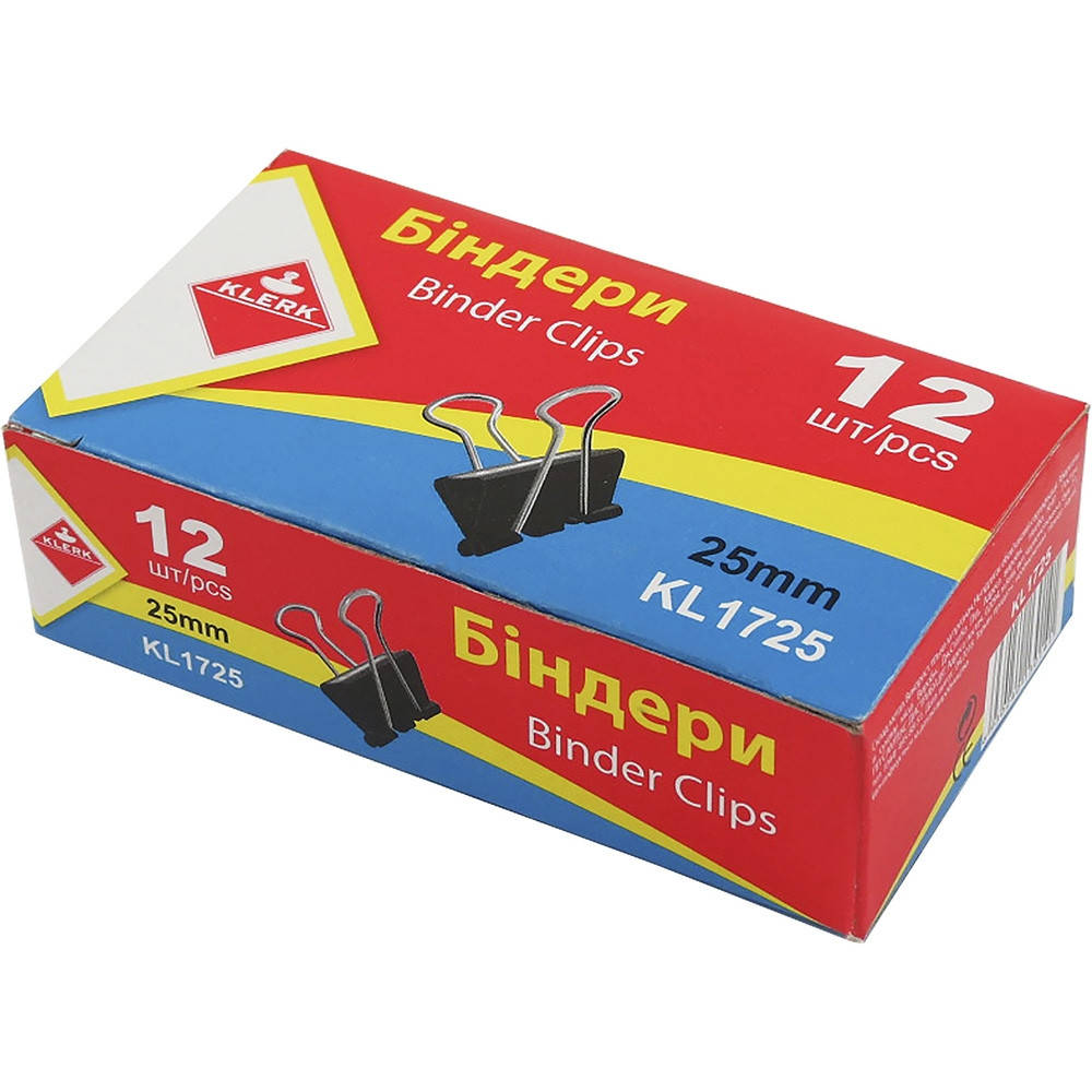 

Біндер чорний 25мм 12 шт/уп, Черный
