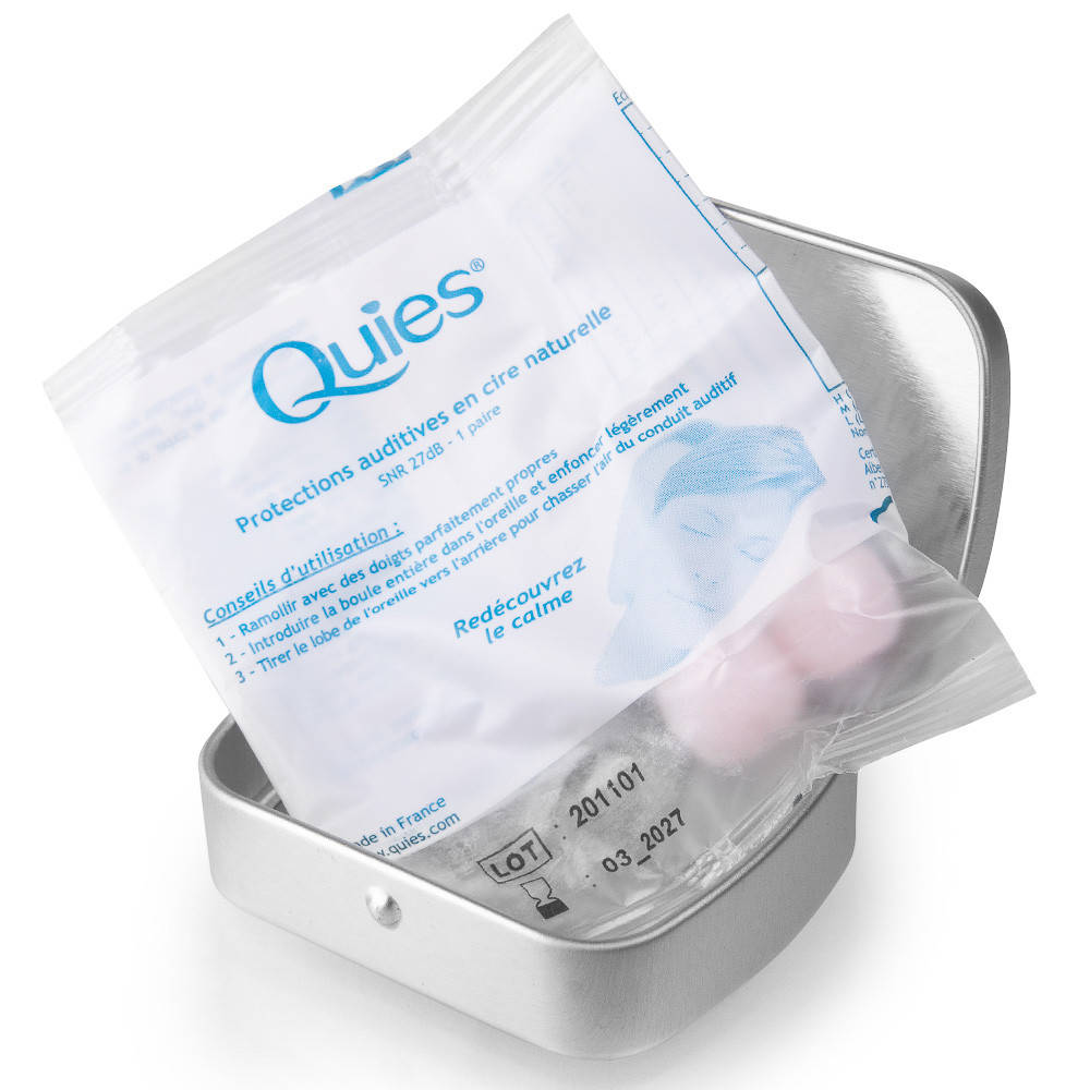 

Восковые беруши Quies Natural Wax 1 пара SNR 27 дБ + футляр (963-02)