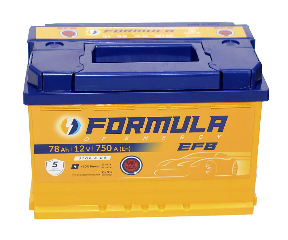 

Аккумулятор автомобильный Formula 6СТ-78 АзE EFB Start Stop