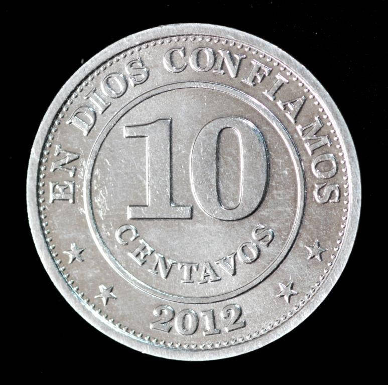 

Монета Никарагуа 10 сентаво 2012 г.