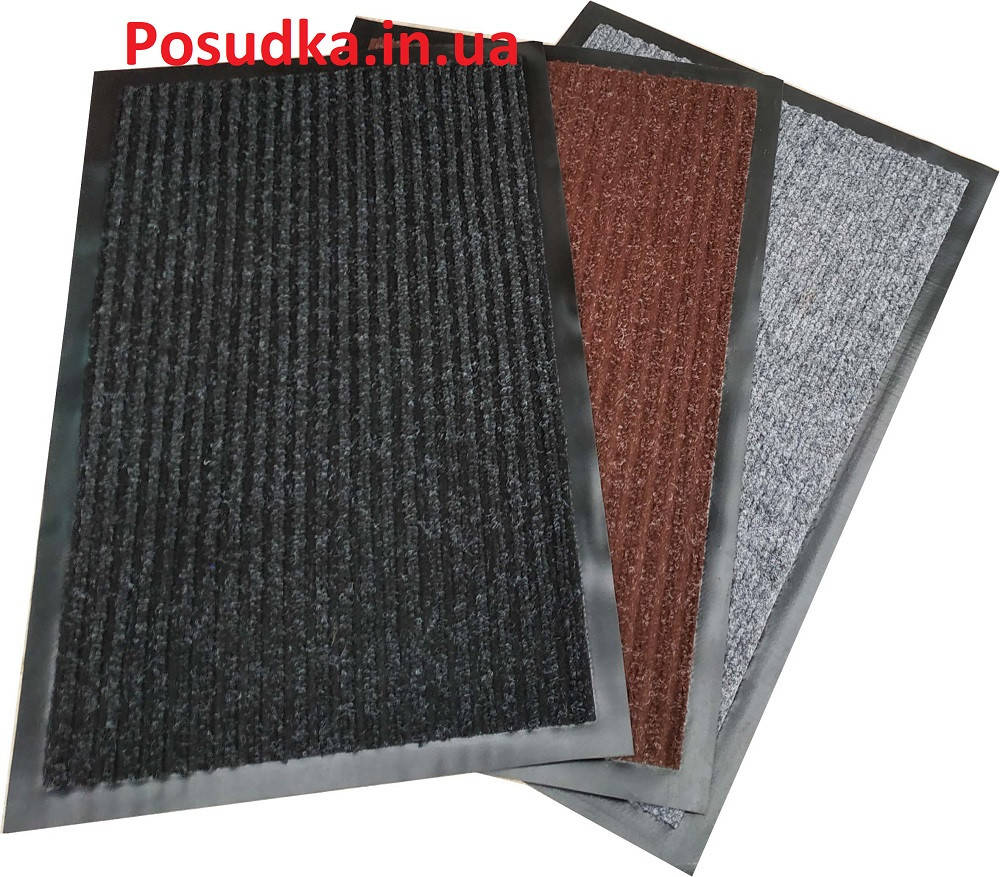 

Коврик придверный резиновый влаговпитывающий 40*60 см Полоса Серый