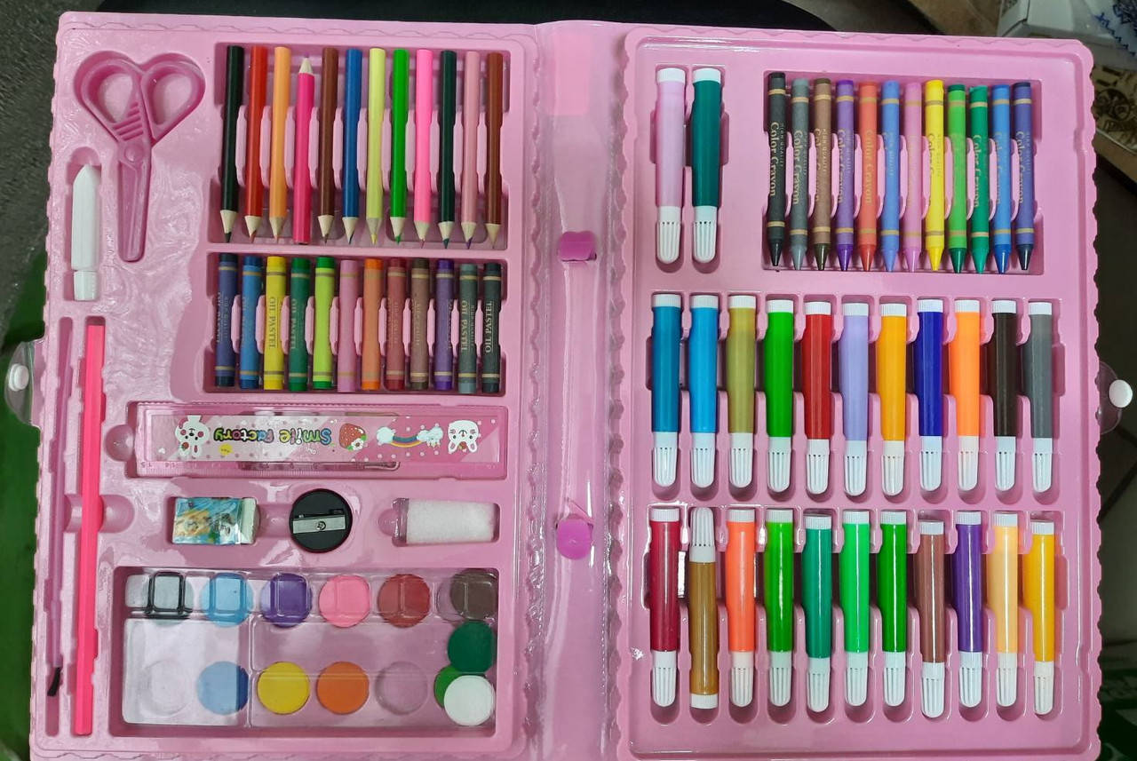 

Набір для малювання в сумці 86 предметів, рожевий, Разные цвета