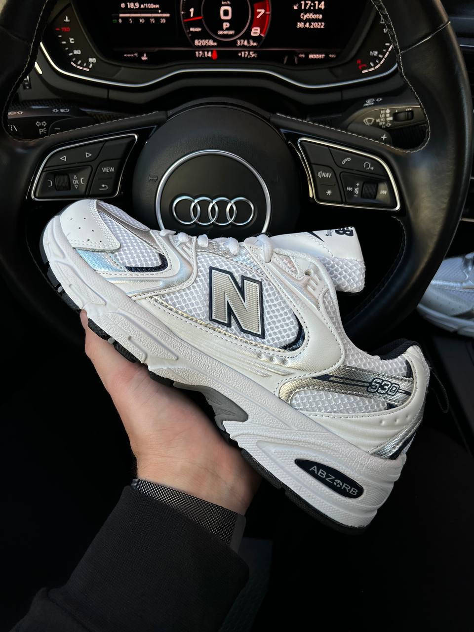 

Мужские кроссовки New Balance 530 White Silver Navy 42, Белый