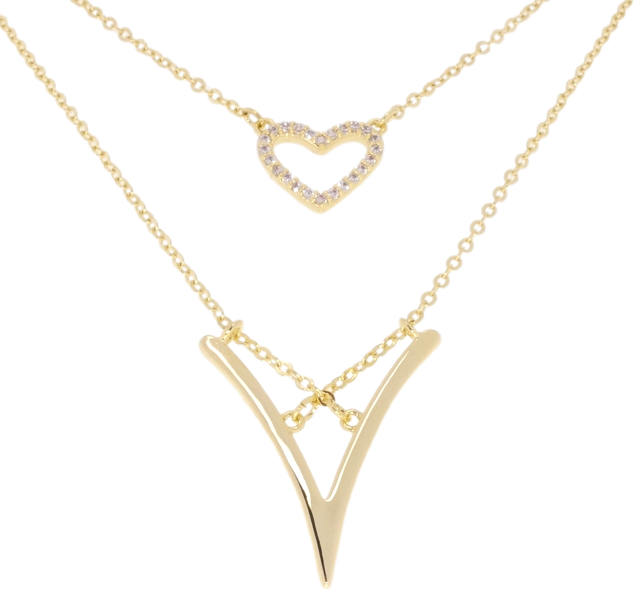 

Подвески на цепочках Xuping QQMM Позолота 14K "Сердце" длинна 38-41,5мм х 1мм