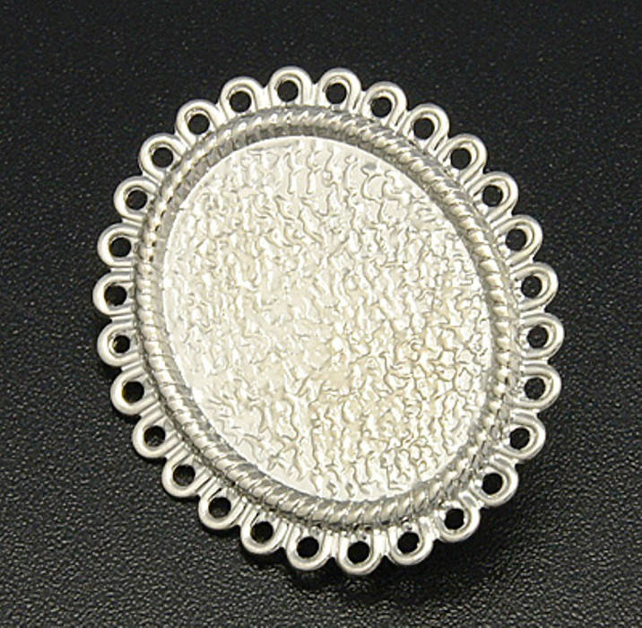 

Основа для броши овальная Сеттинг 34х28х7 мм Серебро под кабошон 19х25 мм, Серебристый