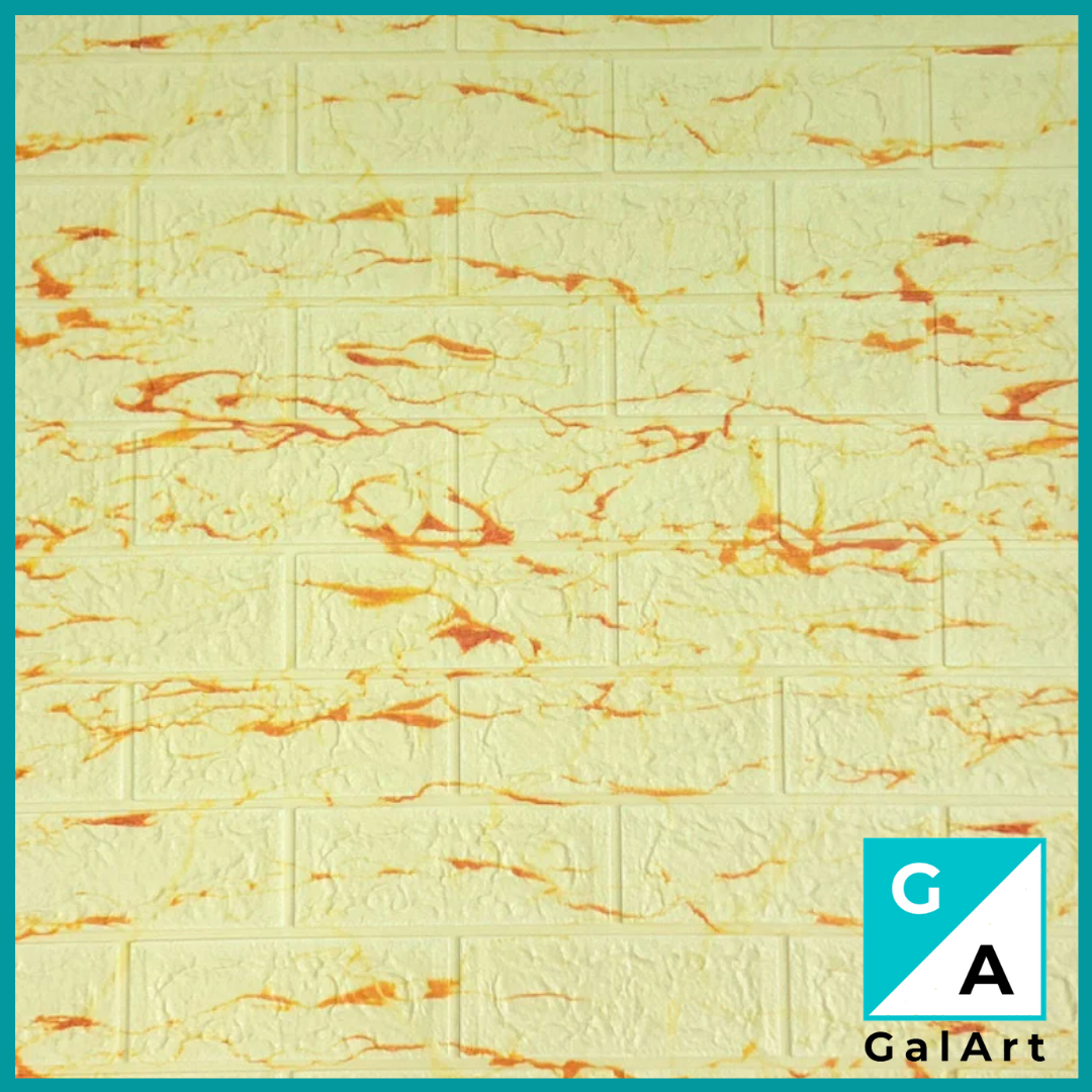 

Самоклеящаяся декоративная 3D панель под кирпич бежево-оранжевый Мрамор 700*770*5мм 3д самоклейка для стен, Бежевый