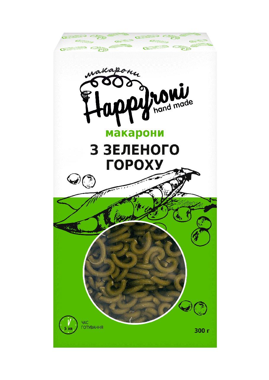

Макароны из зеленого гороха 300г Happyroni