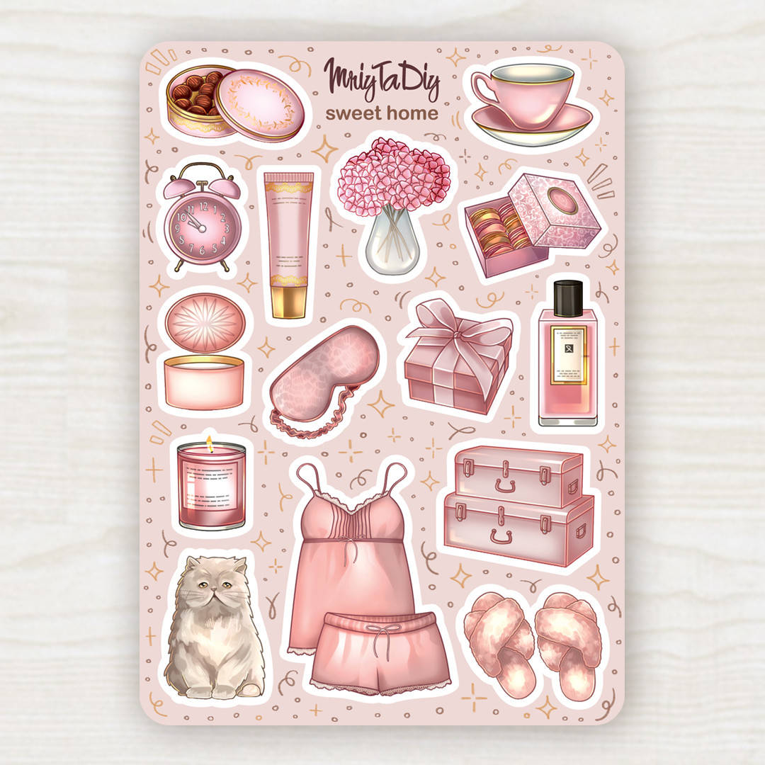 

Стикеры авторские SWEET HOME, Зелёный