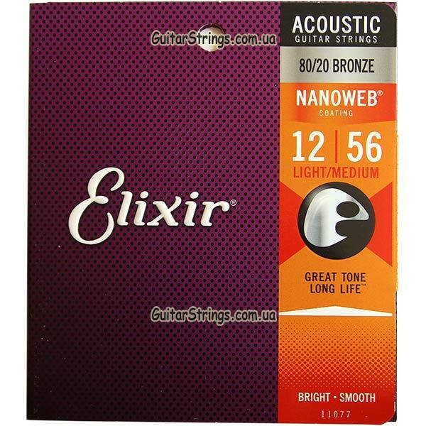 

Струны Elixir 11077 Nanoweb Bronze Light-Medium 12-56