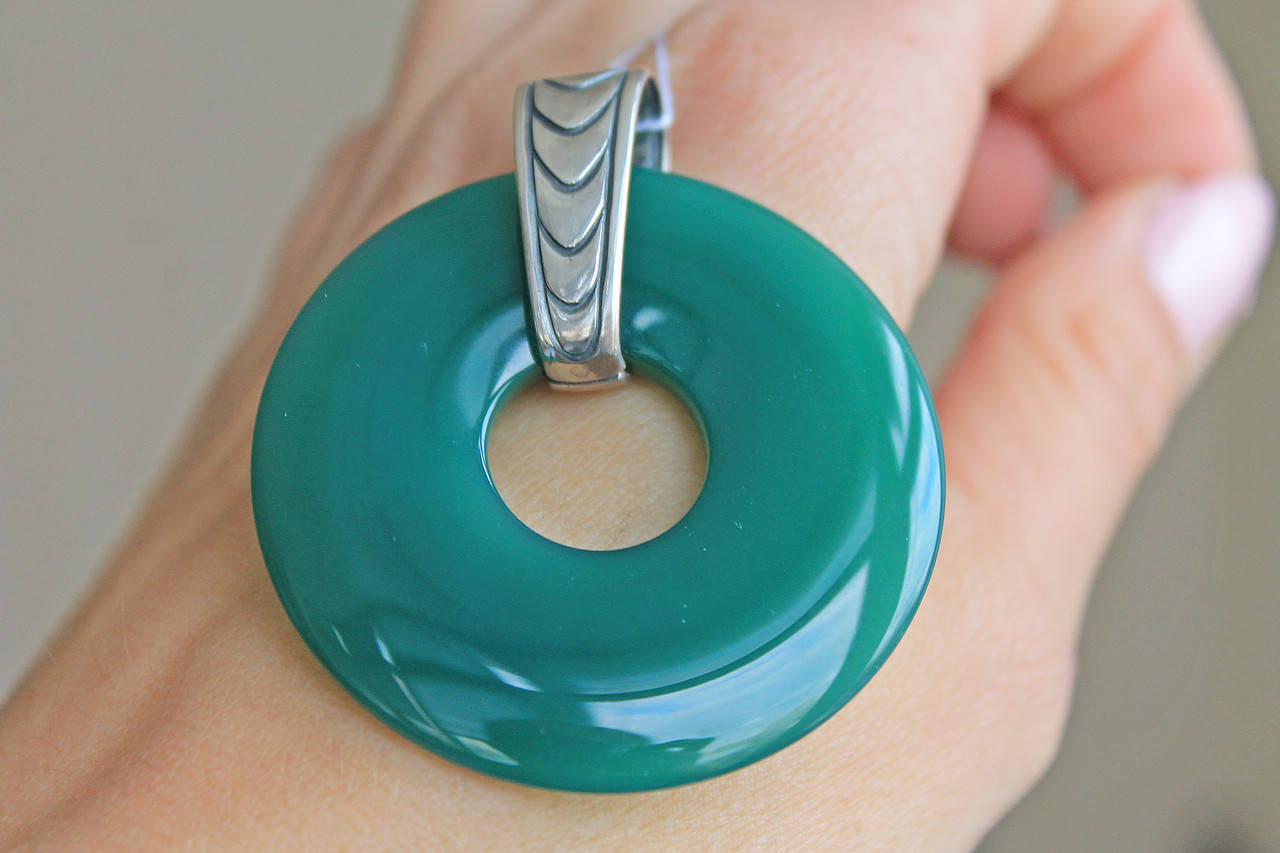 

Серебряный подвес Хартов 3300 агат зеленый