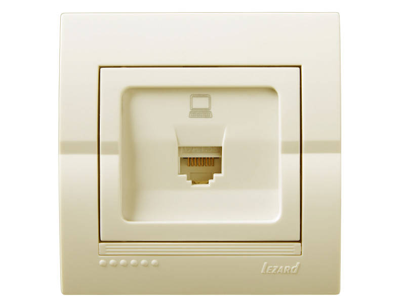 

Розетка компьютерная ТМ LEZARD серии Dery крем