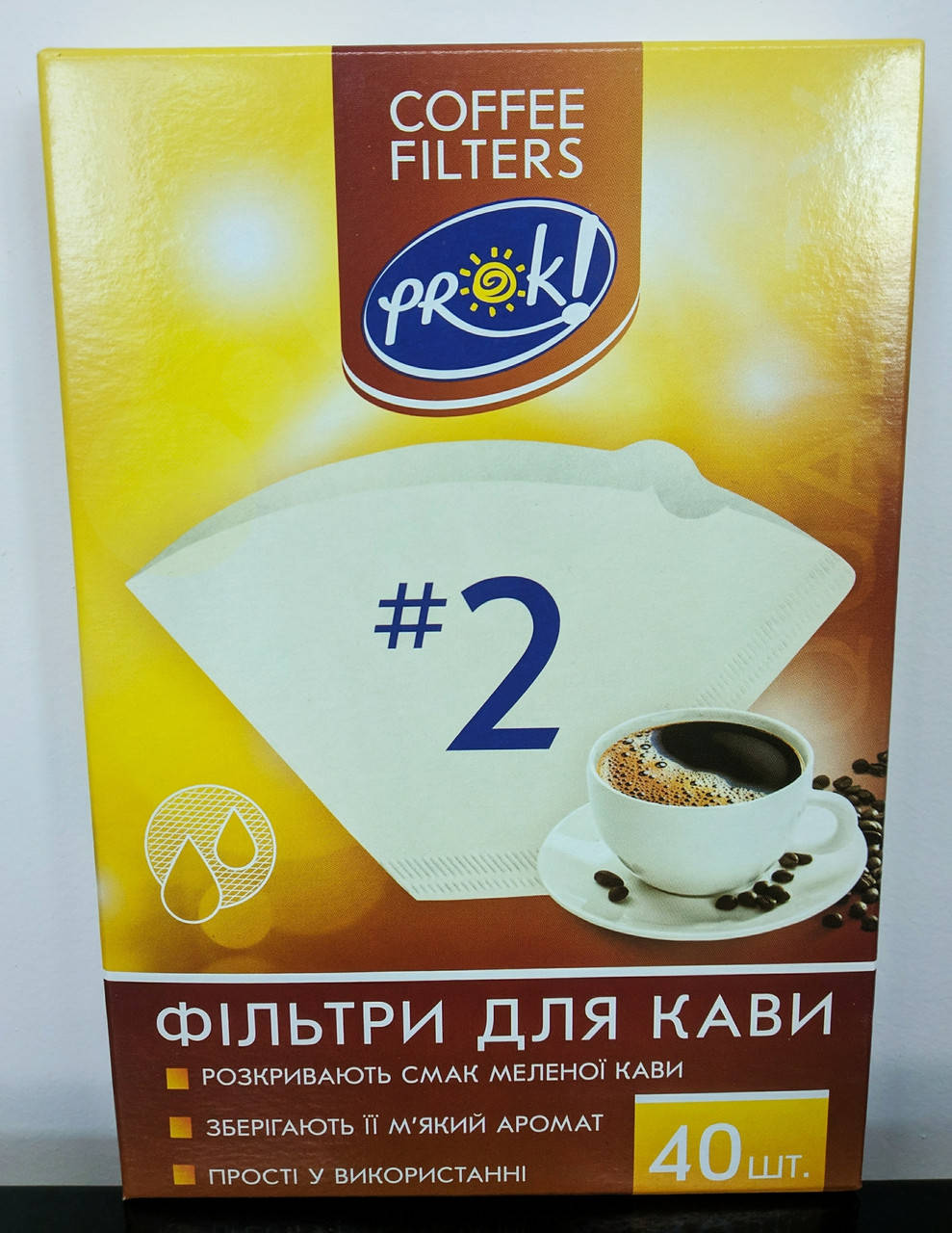 

Фильтры Prok (Filtropa) 02 размер для пуровера Melitta, клевера и Kalita, 40 шт, Белый