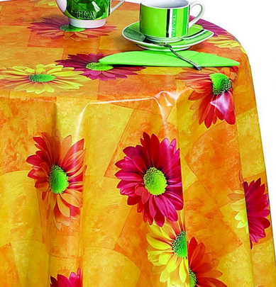 

Яркая оранжевая скатерть на стол с герберами, Оранжевый