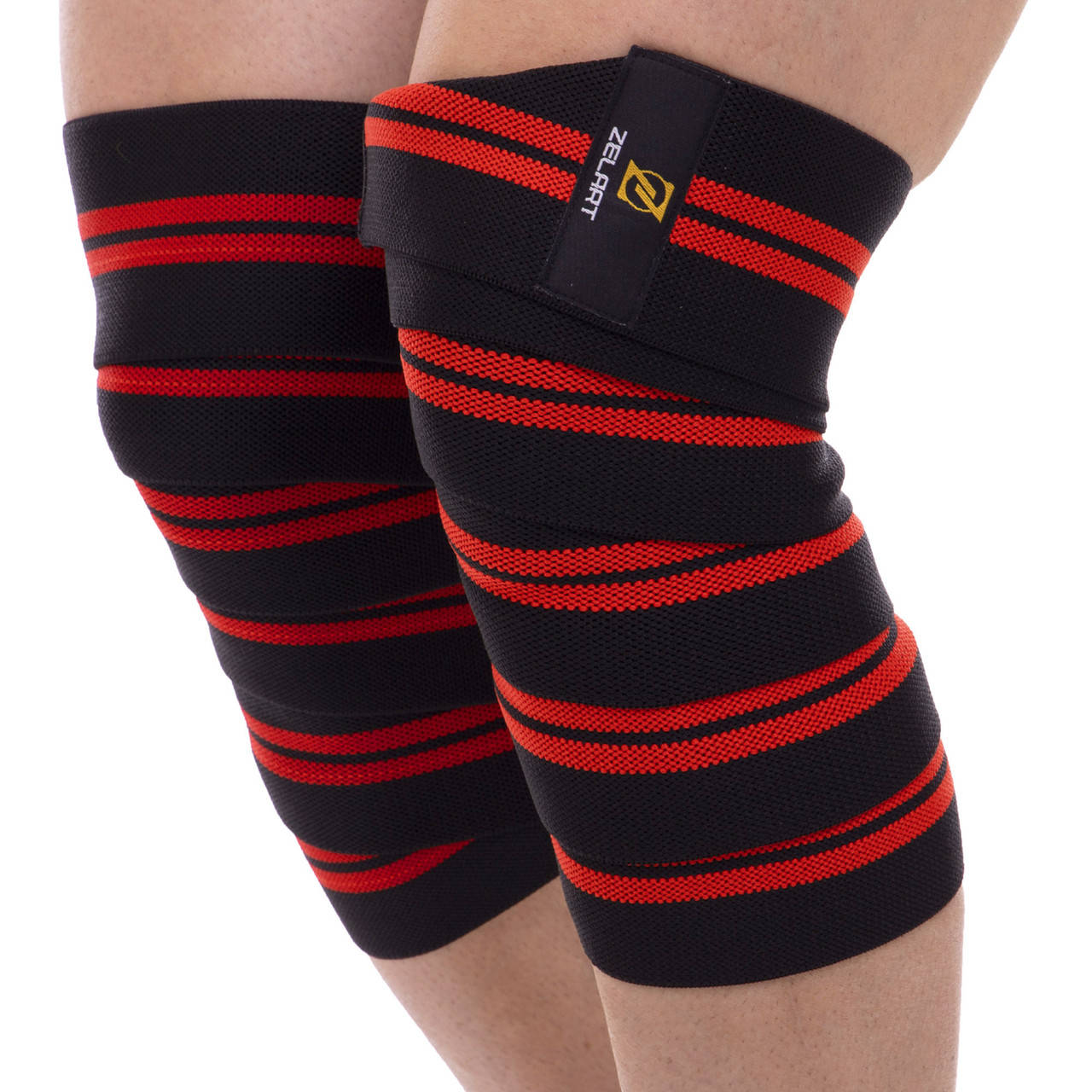 

Бинты на колени для приседаний Zelart TA-2646 2шт черный-красный