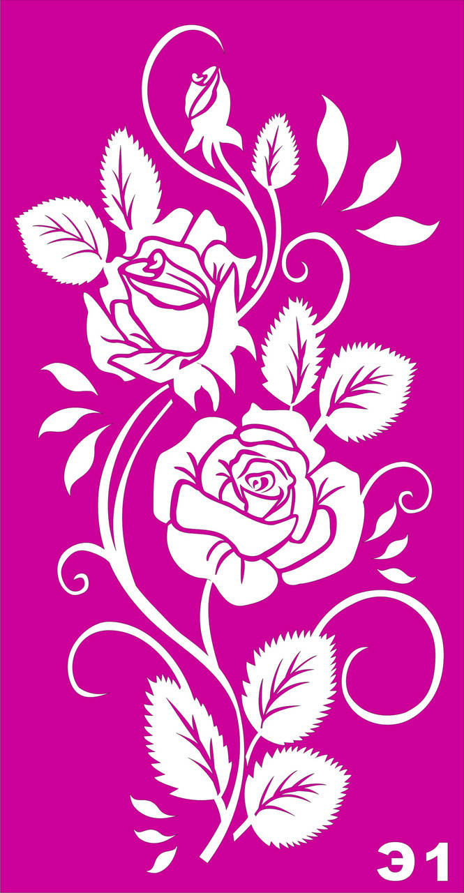 

№ Э1 - трафарет для био тату хной и глиттером от Boni Kasel 13*25 см