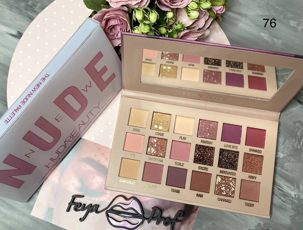 

Палетка теней для макияжа Huda Beauty Nude 18 цв №76
