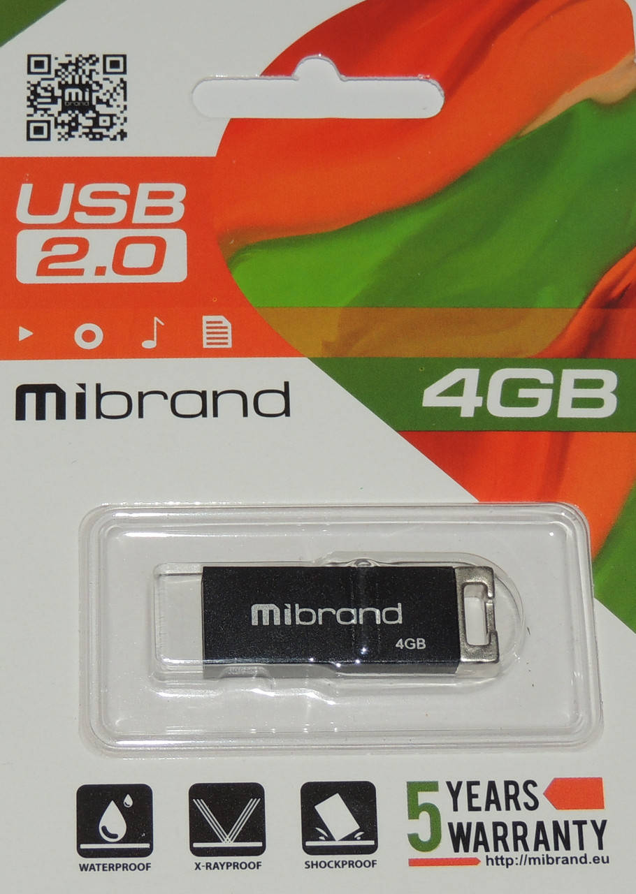

USB флеш Mibrand 4GB 2.0 Metal гарантія 2 роки