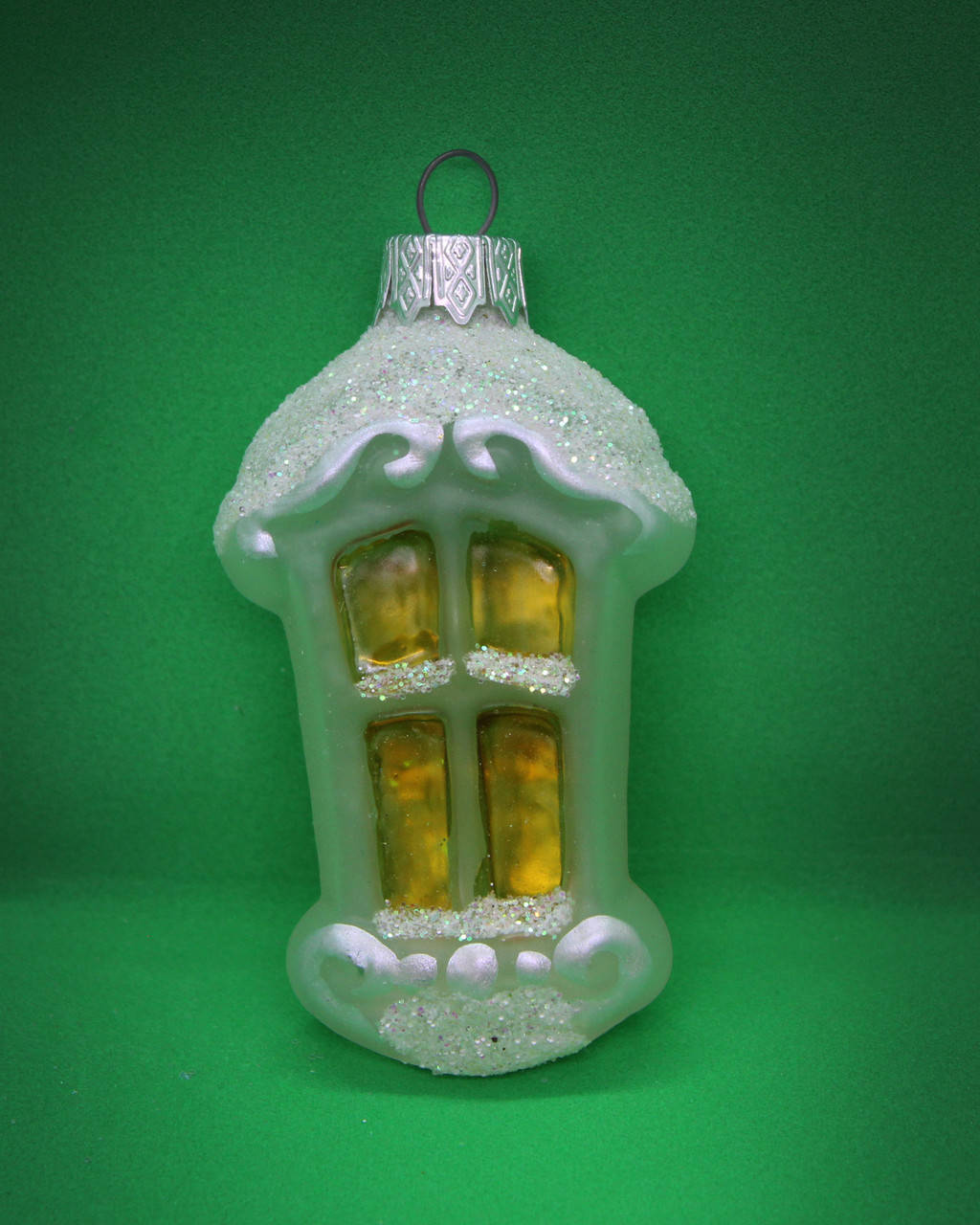 

Стеклянная Ёлочная игрушка на ёлку ручной работы, формавая ёлочная игрушка домик окно