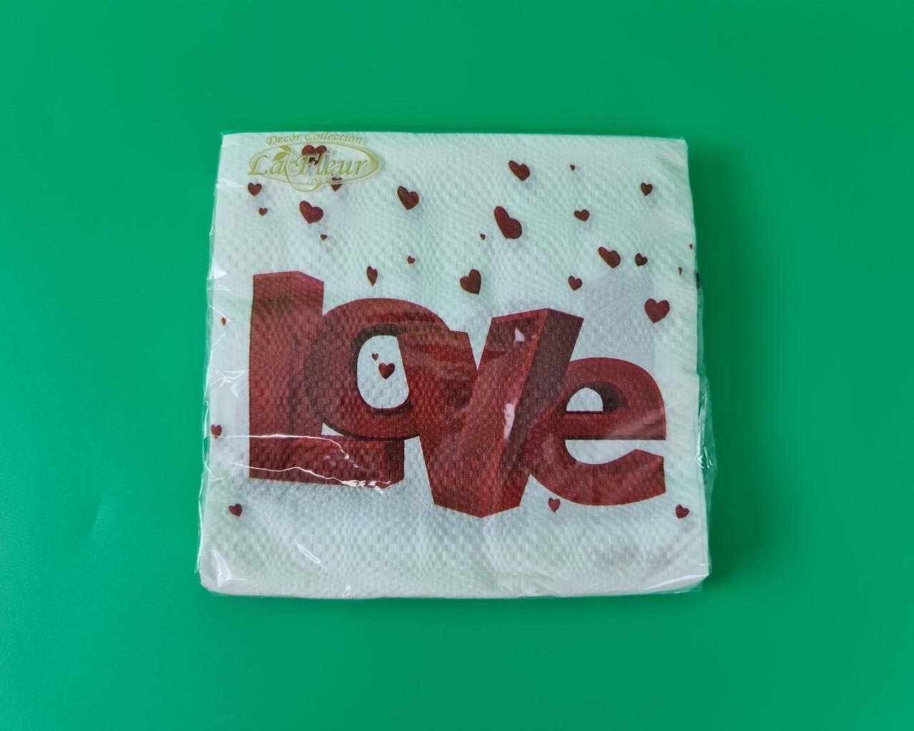 

Серветка (ЗЗхЗЗ, 20шт) La Fleur 3-D любовь (509) (1 пачка)