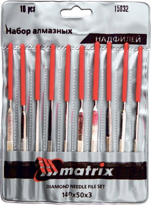 

Набір надфилей алмазних, 140х50х3, 6 шт.// MTX