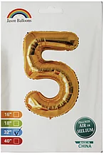 

Фольгированная цифра 32"(80 см) КНР 5 золото