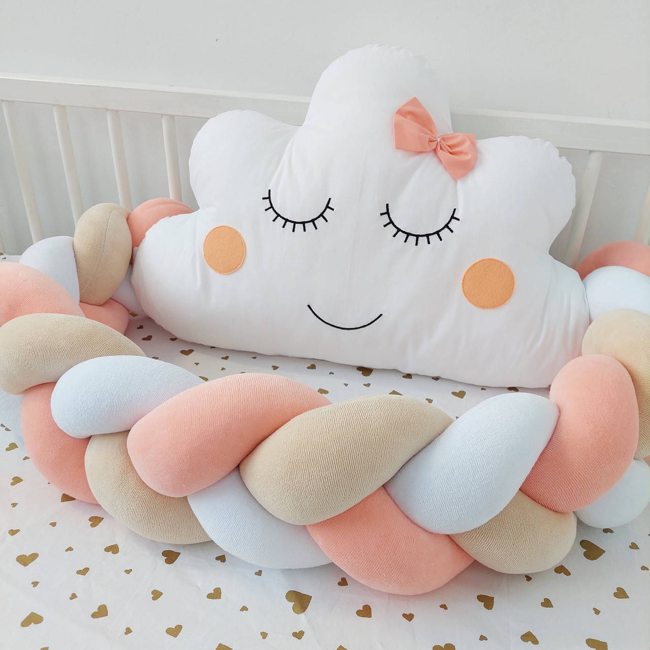 

Бортики коса в дитяче ліжечко, захист в кроватку косичка 120см