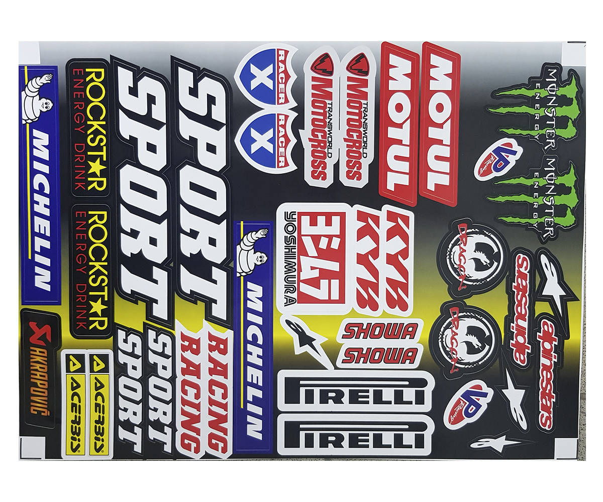 

Наклейки логотипы лист А3 тип 2 Motocross