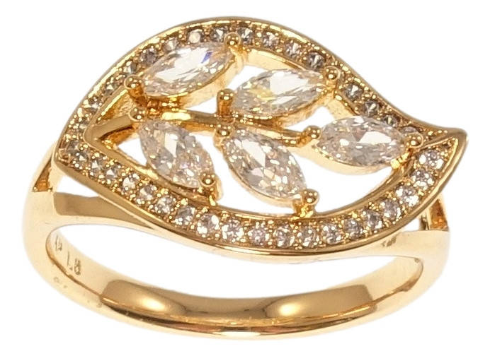 

Кольцо Xuping Позолота 18K "Листик с цирконием" р.16,17,18,18.5