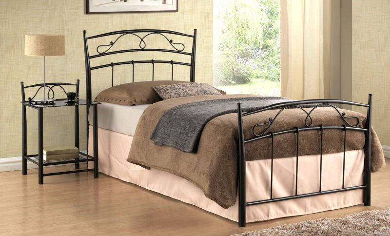 

Односпальне металеве ліжко Siena 90 czarny Signal, Черный