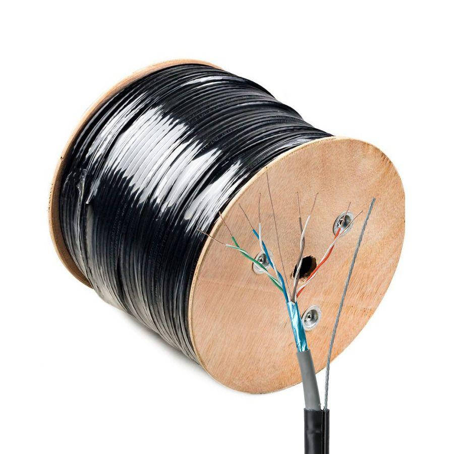

Экранированная витая пара с тросом уличная ATcom Standard FTP cat5e (4*2*0,5 мм, CCA, 305 м) PVC+PVE