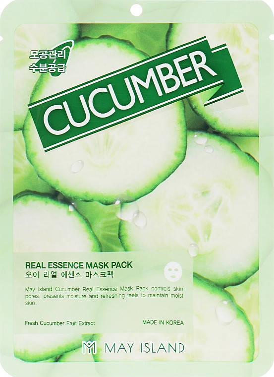 

Увлажняющая маска для лица с огурцом May Island Real Essence Cucumber Mask Pack 25 мл