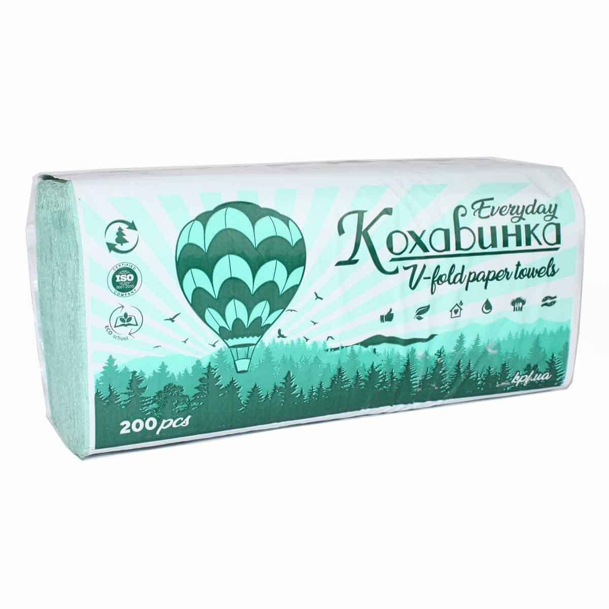 

Полотенца бумажные V-V сложения Кохавинка, 200 шт Зеленый