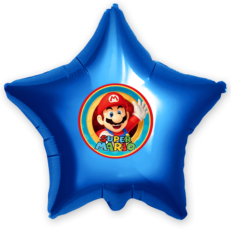

Наклейка 14,5см круглая на шар 18" "Супер-Марио" (поштучно, без шара)