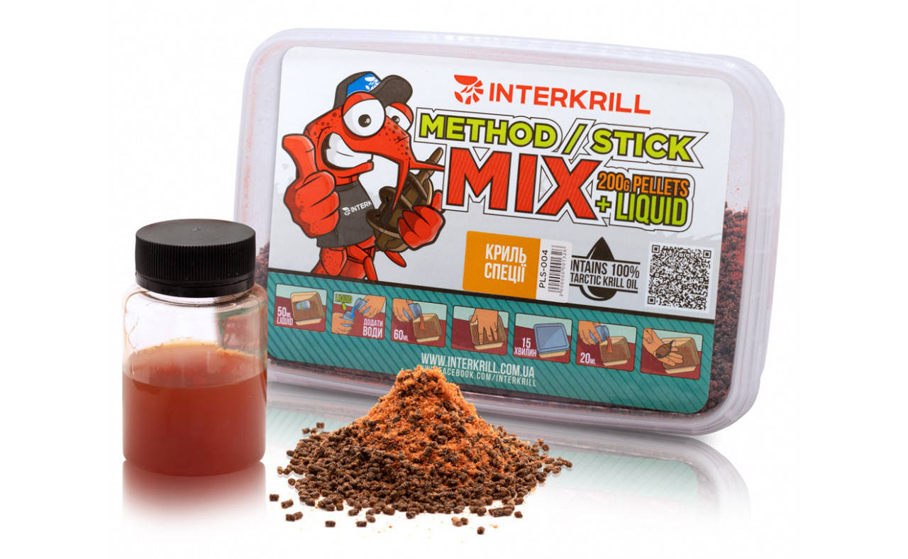 

Пеллетс Interkrill Method/Stick Mix Криль-Специи 200 г