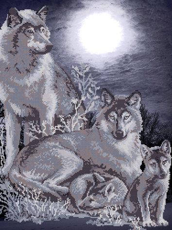 

Схема для вышивания бисером(А-2) - Семья волков 1шт.