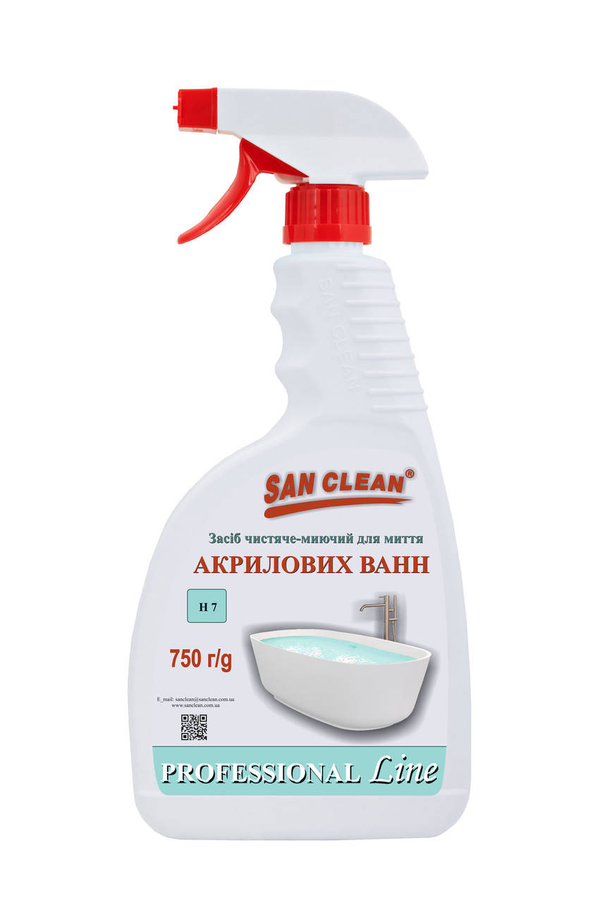 

Средство для мытья акриловых ванн SAN CLEAN 750мл