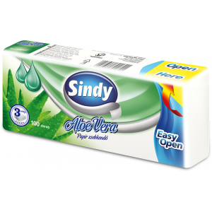 

Носовые платки Sindy трехслойные 100шт Aloe Vera