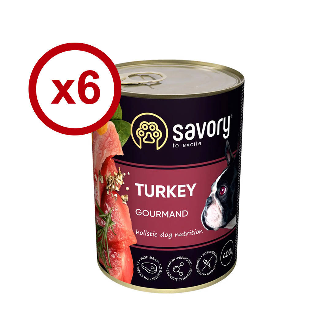 

Savory влажный корм для собак 400 г *6 шт (индейка)