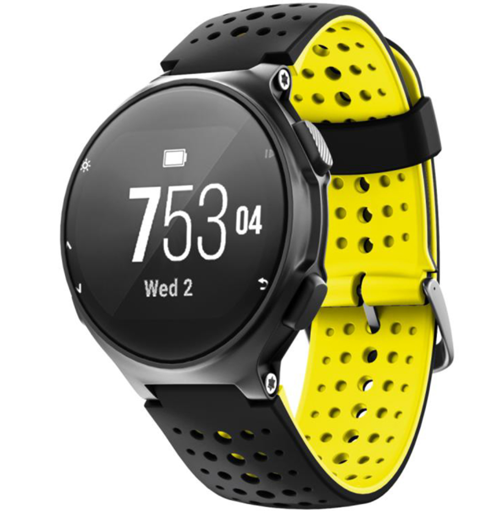 

Ремешок силиконовый для Garmin Forerunner 220/230/235/620/630/735 Черно-Желтый