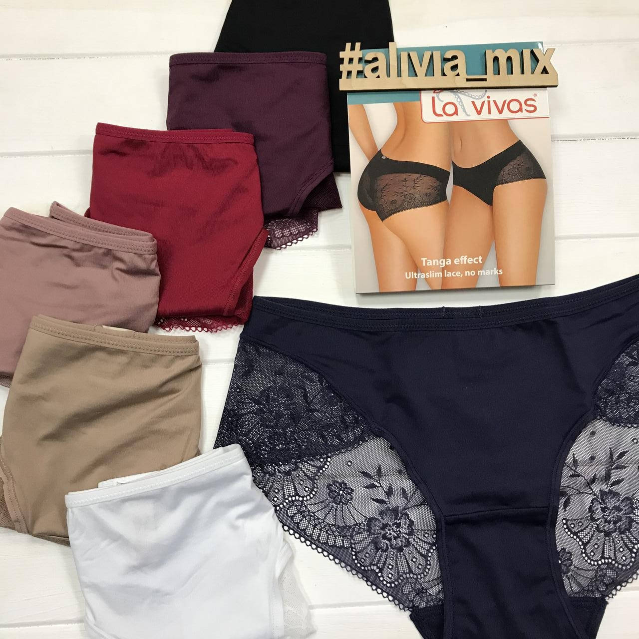 

Трусики La vivas средняя посадка XL, темно синий