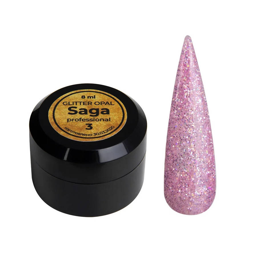 

Гель глиттерный для ногтей Saga Glitter Opal 03